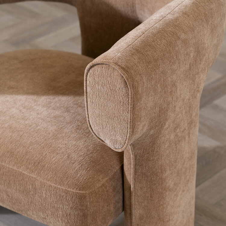 Scandinavische fauteuil Bibi chenille terracotta