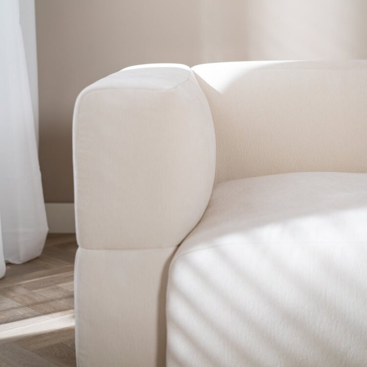 Scandinavische hoekbank Karla off white rechts 3-zits