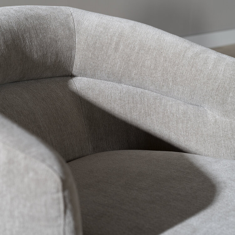 Scandinavische fauteuil Valerie draaibaar chenille taupe