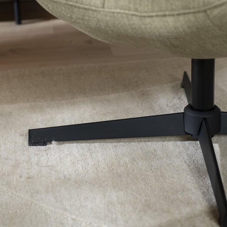 Draaifauteuil met hocker Santa linnen olijfgroen