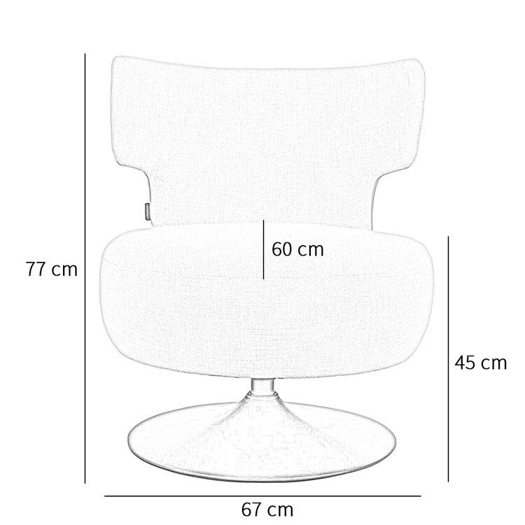 Fauteuil Metro draaibaar linnen taupe