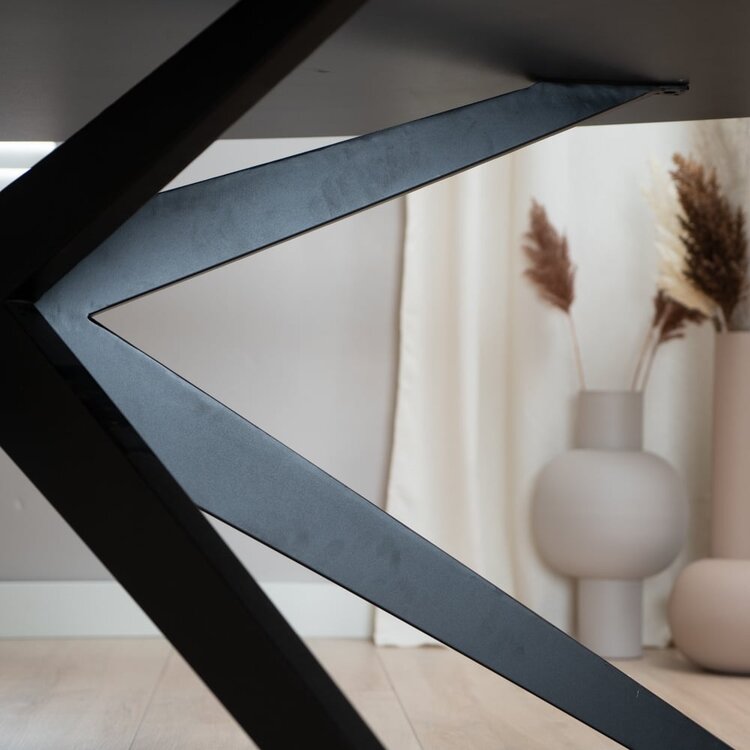 Tafelonderstel spinpoot Torben metaal zwart 140 x 80 cm