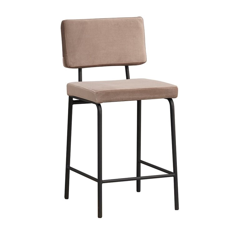 Velvet barkruk Espen taupe 64-77 cm