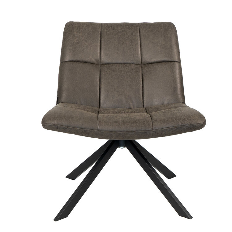 Industriële fauteuil Eevi antraciet eco-leer