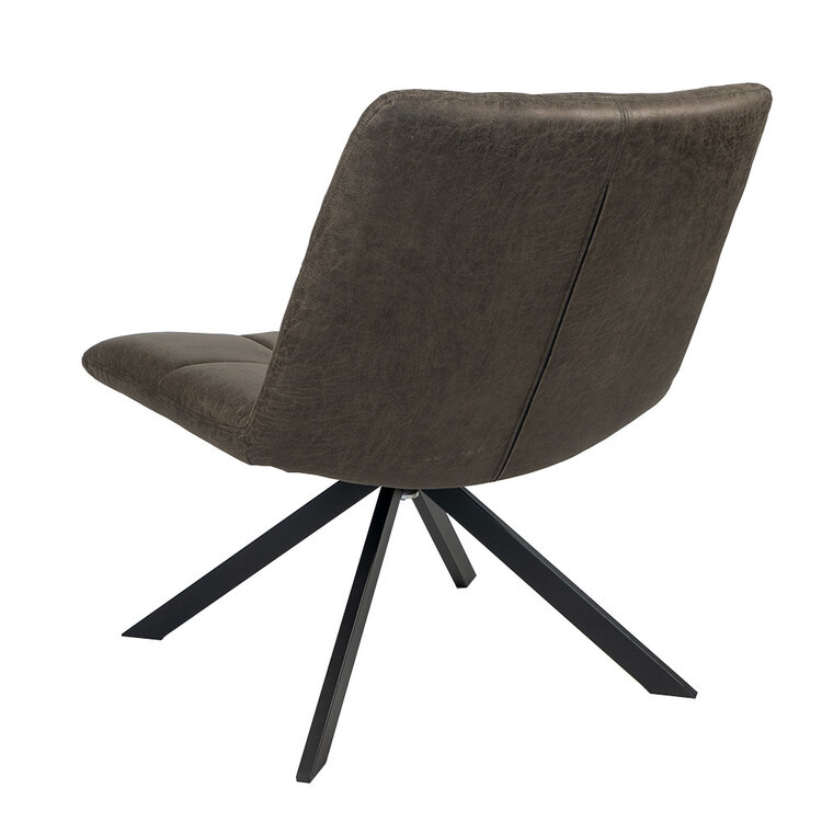 Industriële fauteuil Eevi antraciet eco-leer