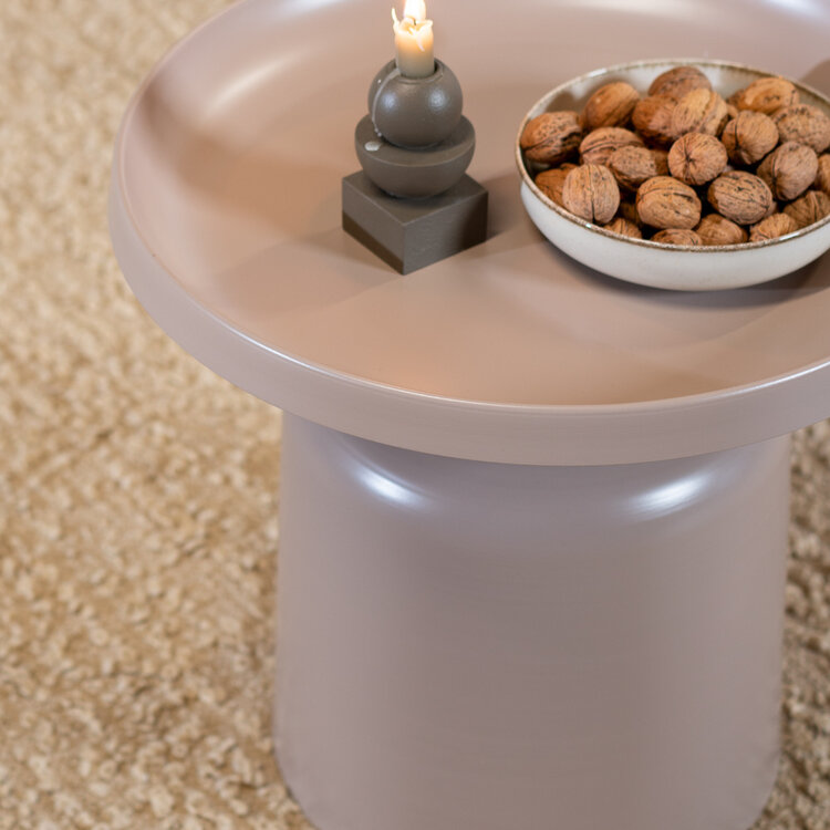 Salontafel Donna rond metaal taupe