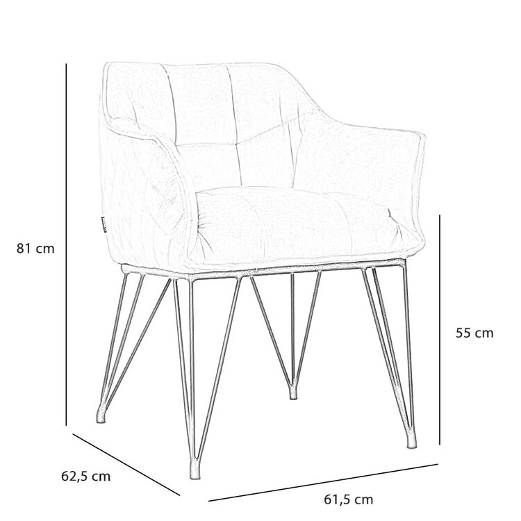 Velvet eetkamerstoel Jayron oker geel/cognac