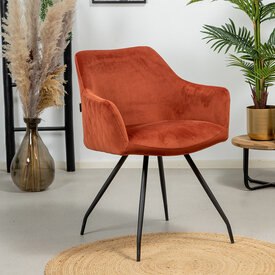 Velvet eetkamerstoel Nelly koper