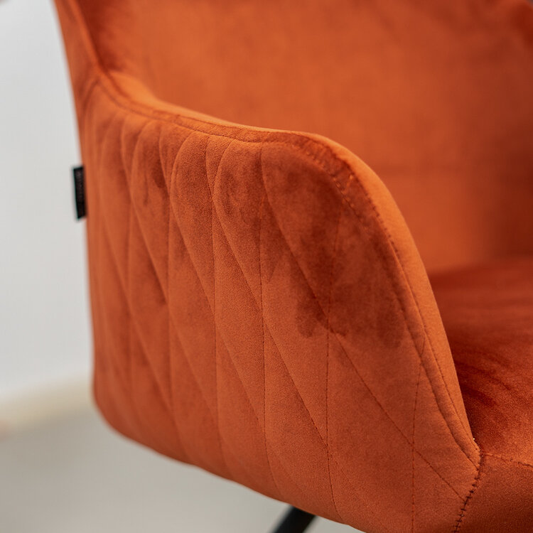 Velvet eetkamerstoel Nelly koper