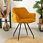 Velvet eetkamerstoel Nelly okergeel
