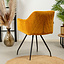 Velvet eetkamerstoel Nelly okergeel