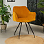 Velvet eetkamerstoel Nelly okergeel