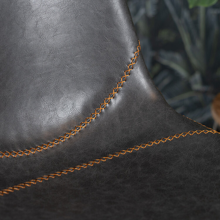 Industriële eetkamerstoel Logan antraciet eco-leer