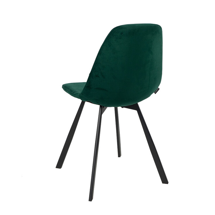 Velvet eetkamerstoel Logan groen