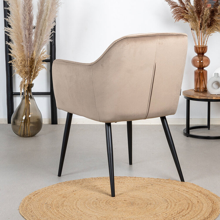 Velvet eetkamerstoel Fiona taupe