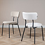 Scandinavische eetkamerstoel Lyon off white gerecyclede stof stapelbaar