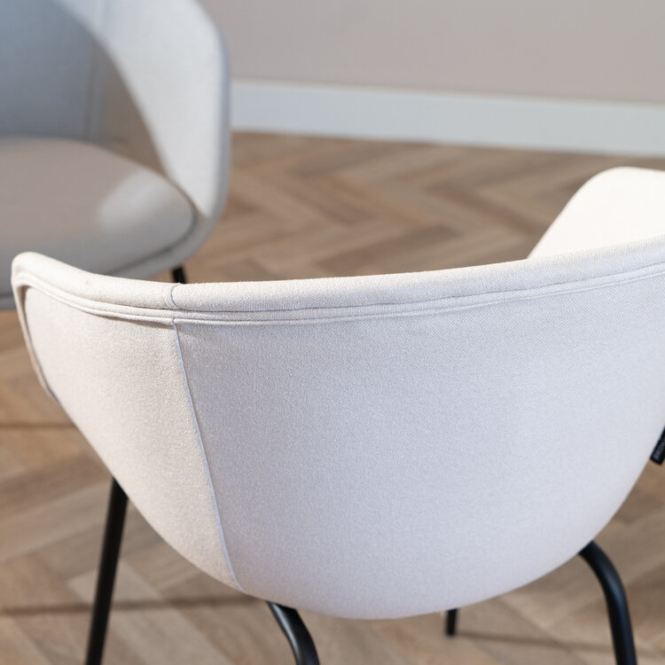 Scandinavische eetkamerstoel Ole off white gerecyclede stof