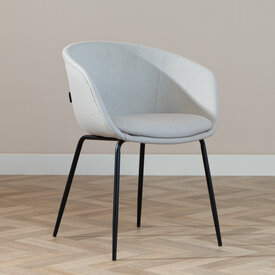 Scandinavische eetkamerstoel Ole grijs gerecyclede stof