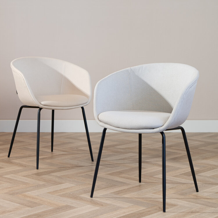 Scandinavische eetkamerstoel Ole grijs gerecyclede stof