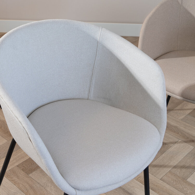 Scandinavische eetkamerstoel Ole grijs gerecyclede stof