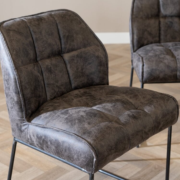 Industriële eetkamerstoel Abel antraciet