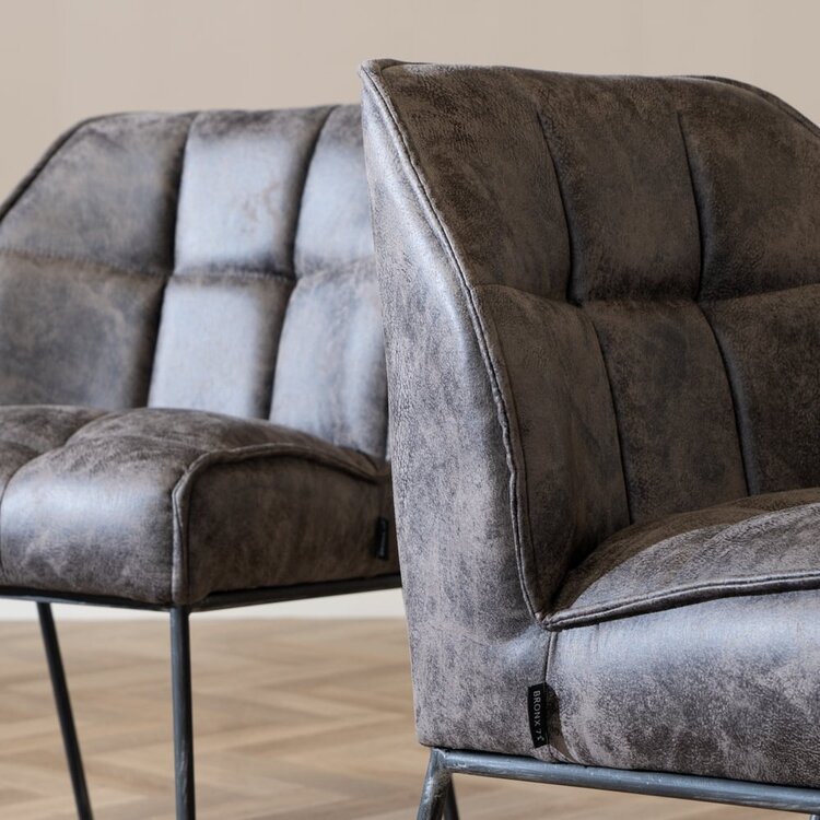 Industriële eetkamerstoel Abel antraciet