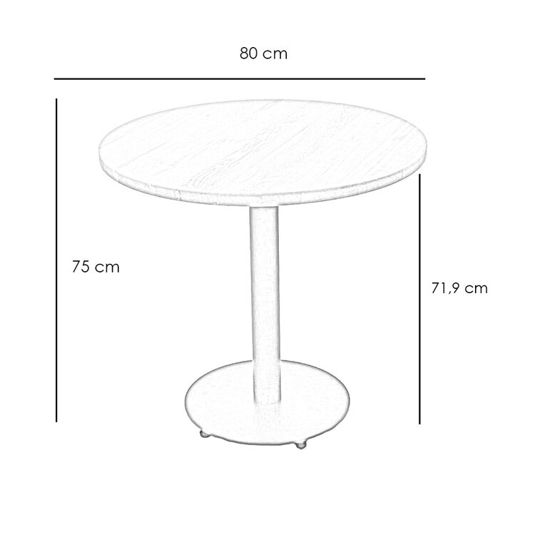 Bistrotafel Sven eikenhout Ø80 cm