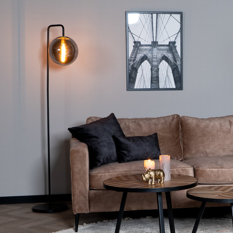 Vloerlamp Ebba 1-lichts Smoke
