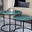Marmeren salontafel set Mia groen (2 stuks)