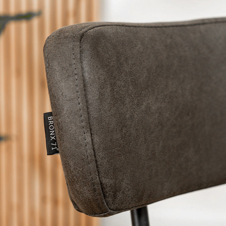 Industriële eetkamerstoel Lyon antraciet eco-leer stapelbaar