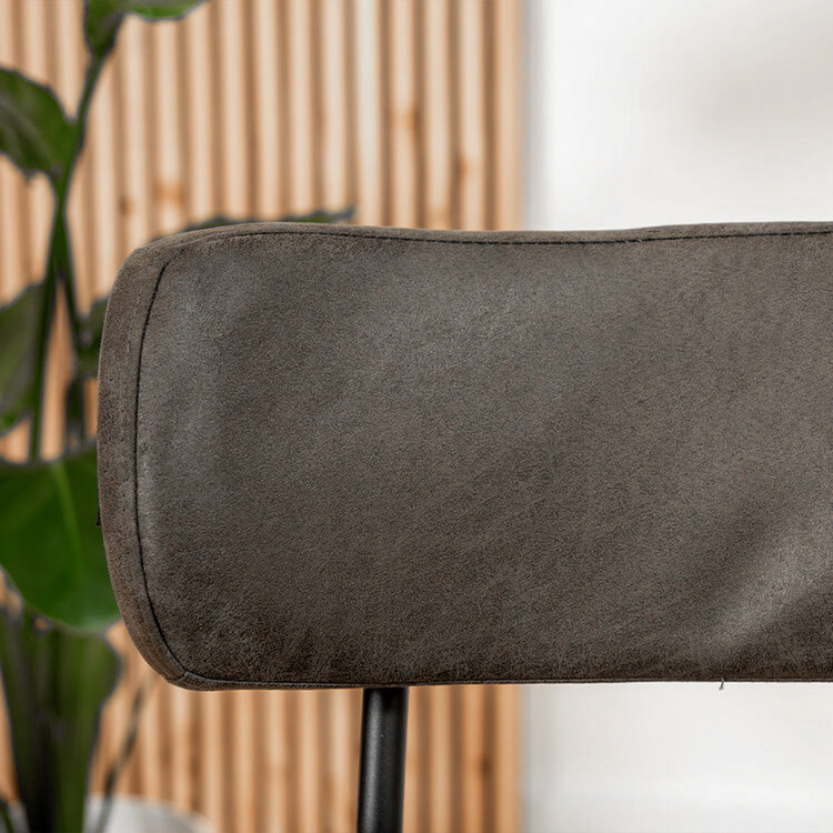 Industriële eetkamerstoel Lyon antraciet eco-leer stapelbaar