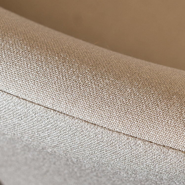 Scandinavische eetkamerstoel Pippi taupe gerecyclede stof