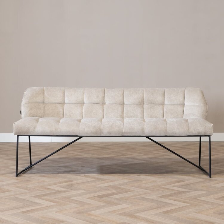 Scandinavische eetkamerbank Jelle taupe 185 cm