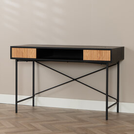 Bureau Maury zwart/blank eiken 120x55x77 cm