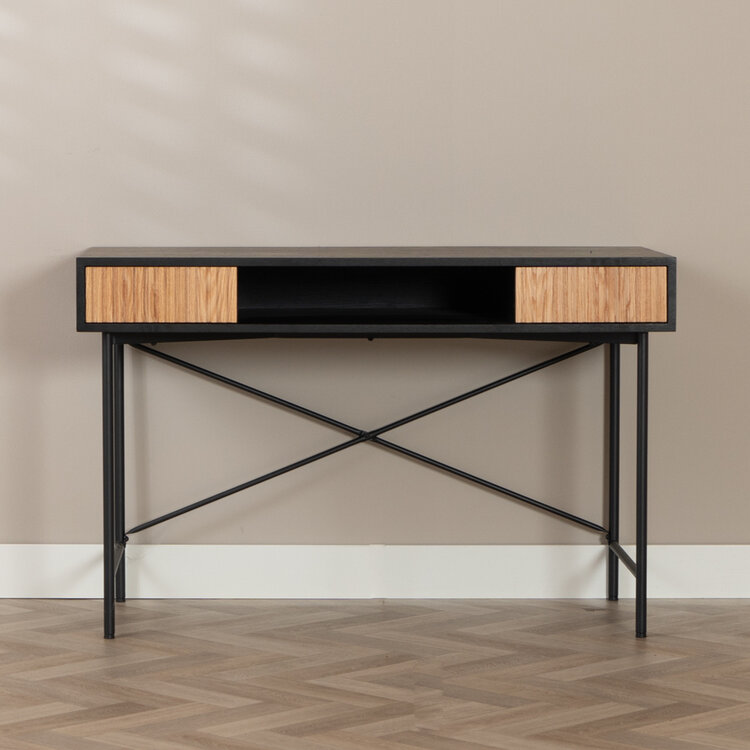 Bureau Maury zwart/blank eiken 120x55x77 cm