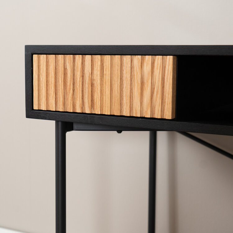 Bureau Maury zwart/blank eiken 120x55x77 cm