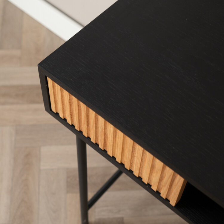 Bureau Maury zwart/blank eiken 120x55x77 cm