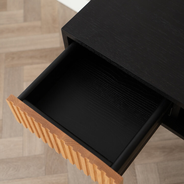 Bureau Maury zwart/blank eiken 120x55x77 cm