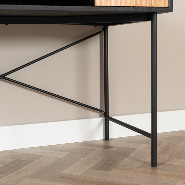 Bureau Maury zwart/blank eiken 120x55x77 cm