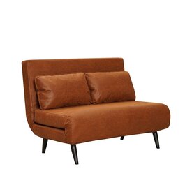 Slaapbank 1,5 persoons Kristian cognac eco-leer