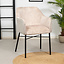 Eetkamerstoel Chicago velvet/ geweven stof beige