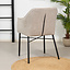 Eetkamerstoel Chicago velvet/ geweven stof beige
