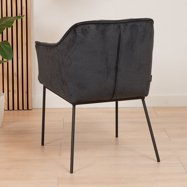 Scandinavische eetkamerstoel Jens zwart