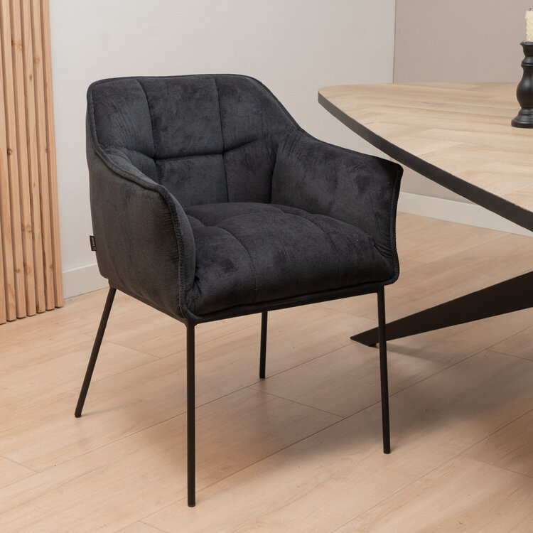 Scandinavische eetkamerstoel Jens zwart