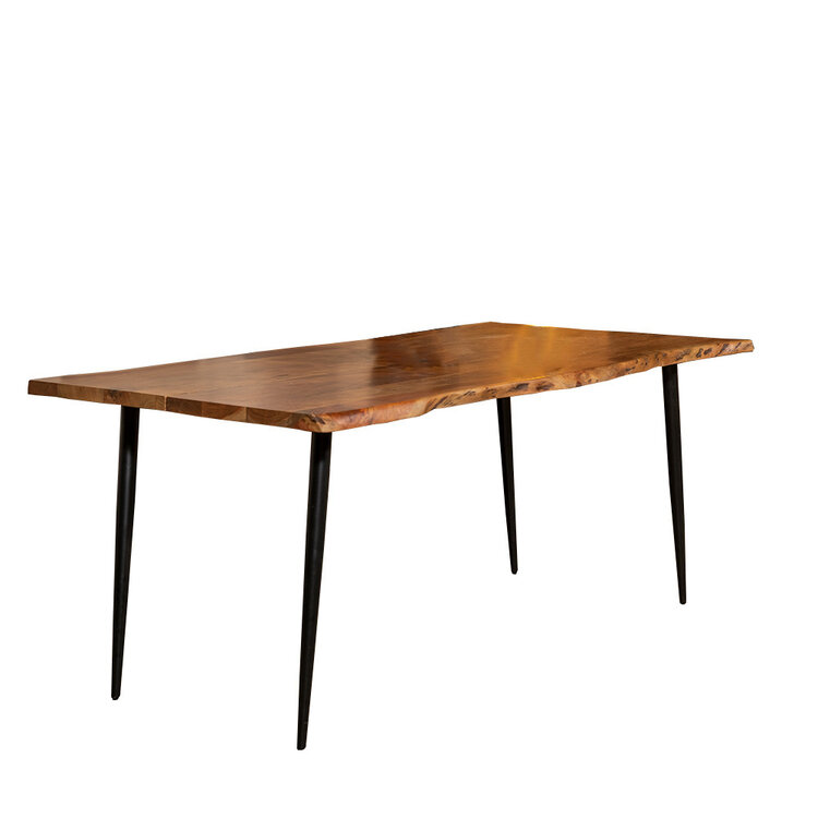 Eetkamertafel boomstam Richy acaciahout verstelbare tafelpoten 180 x 90 cm