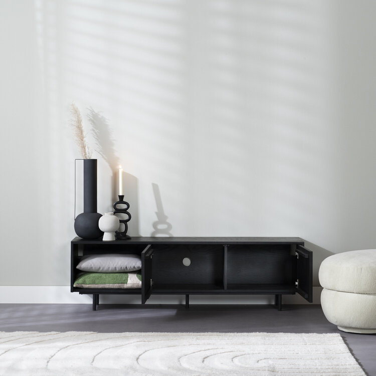 Tv-meubel Ray zwart eiken 150 cm