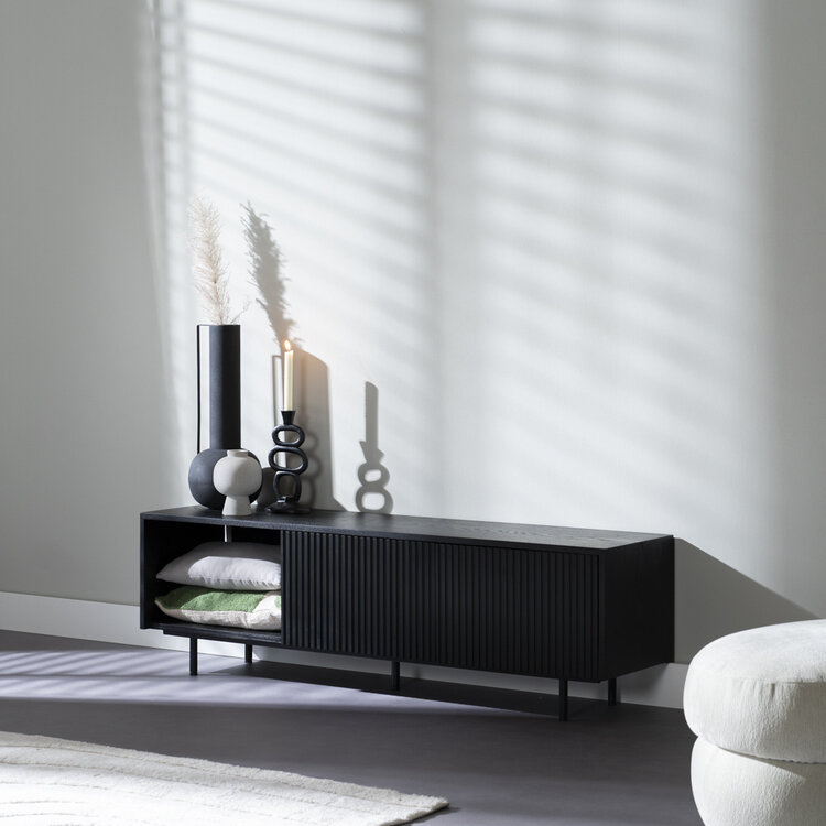 Tv-meubel Ray zwart eiken 150 cm
