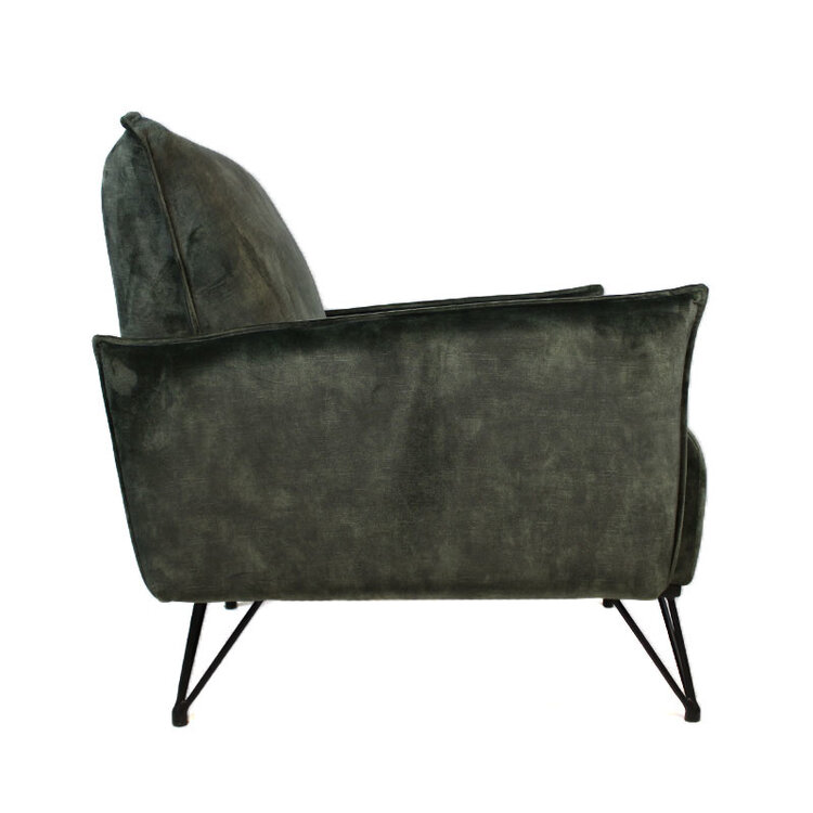 Velvet fauteuil Mika groen