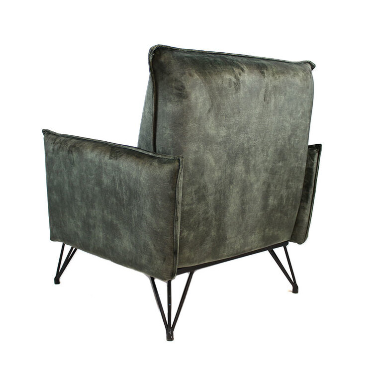 Velvet fauteuil Mika groen