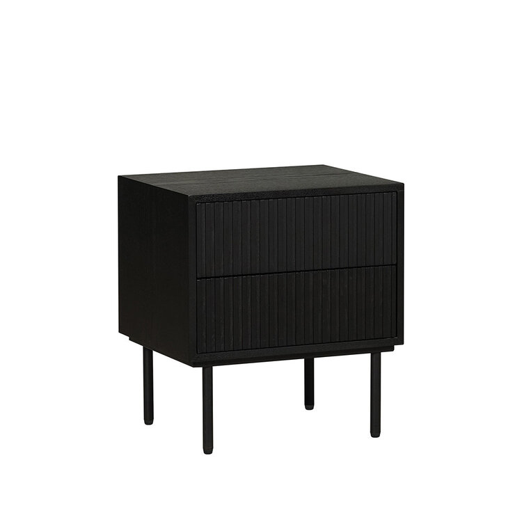 Nachtkastje Yoka zwart eiken met lades